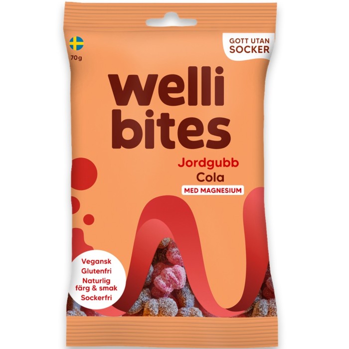 Wellibites Jordgubb Cola 70 g