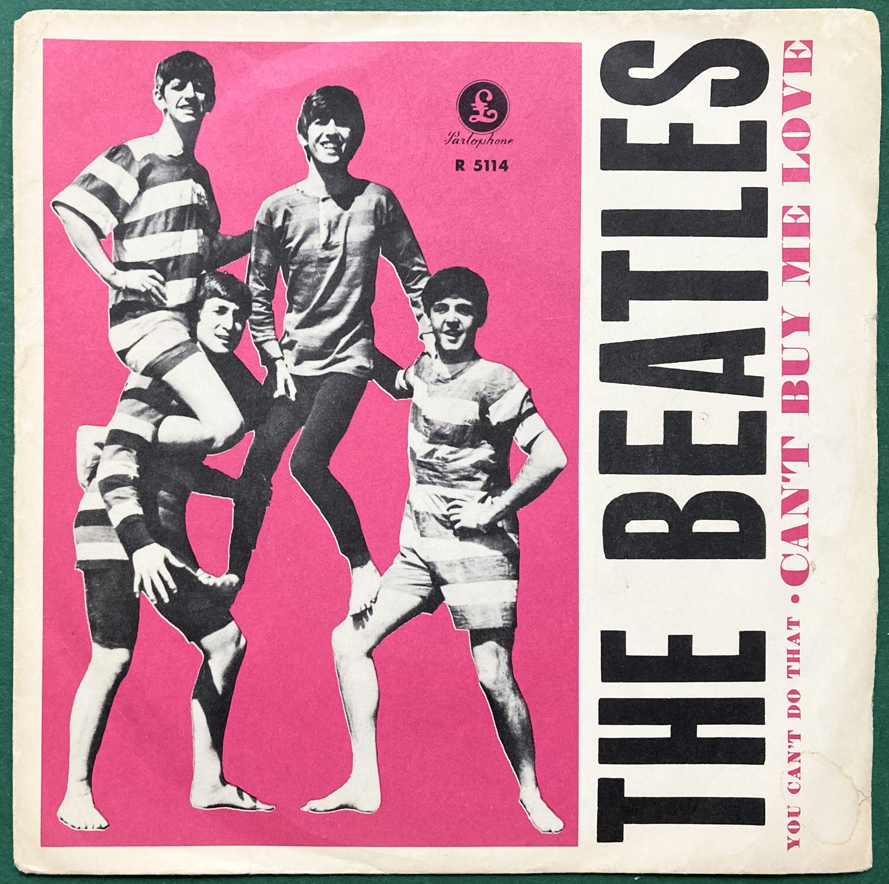 BEATLES - Can´t buy me love 7" Rosa Swe PS 1964