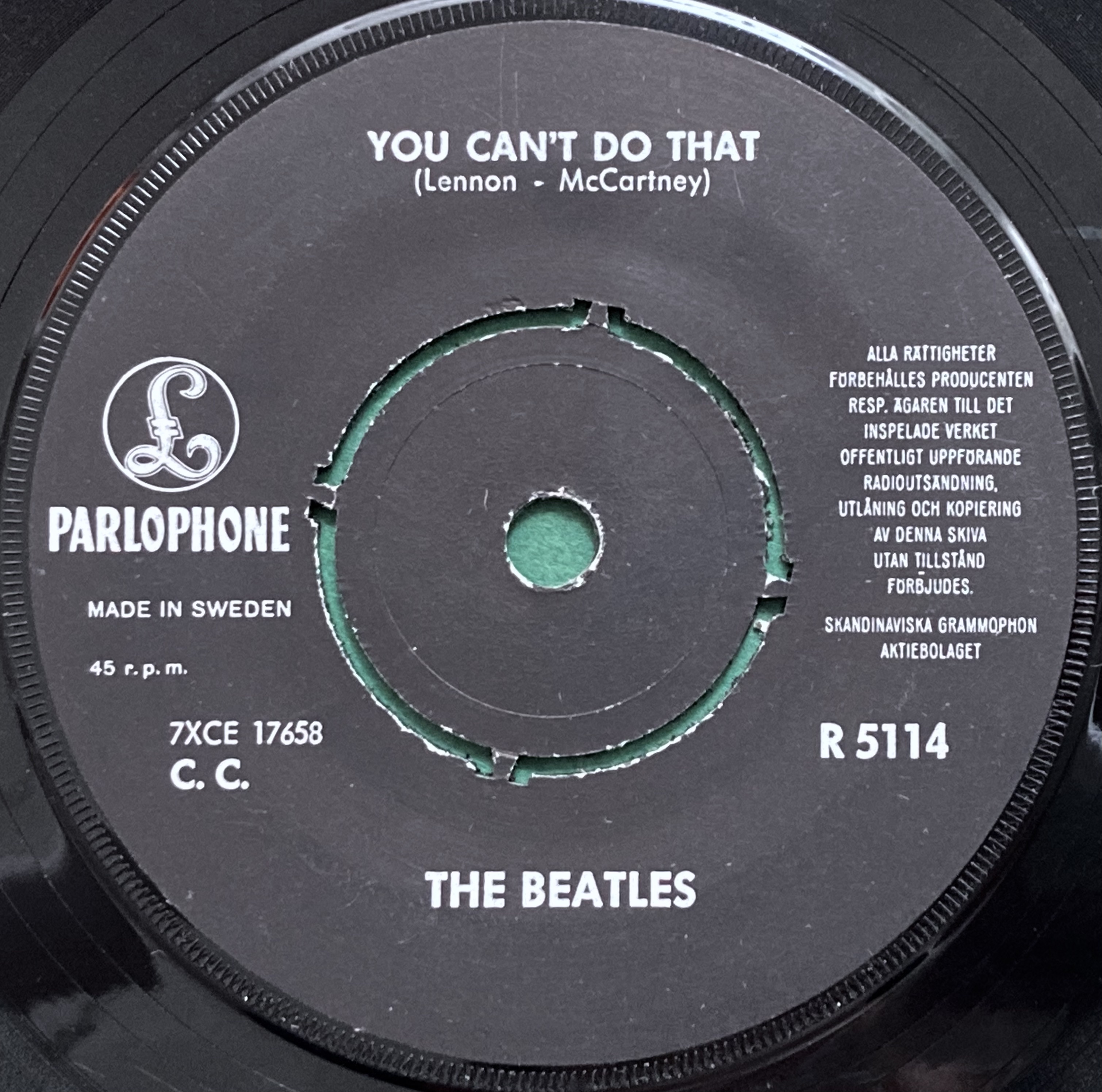 BEATLES - Can´t buy me love 7" Rosa Swe PS 1964 - 4