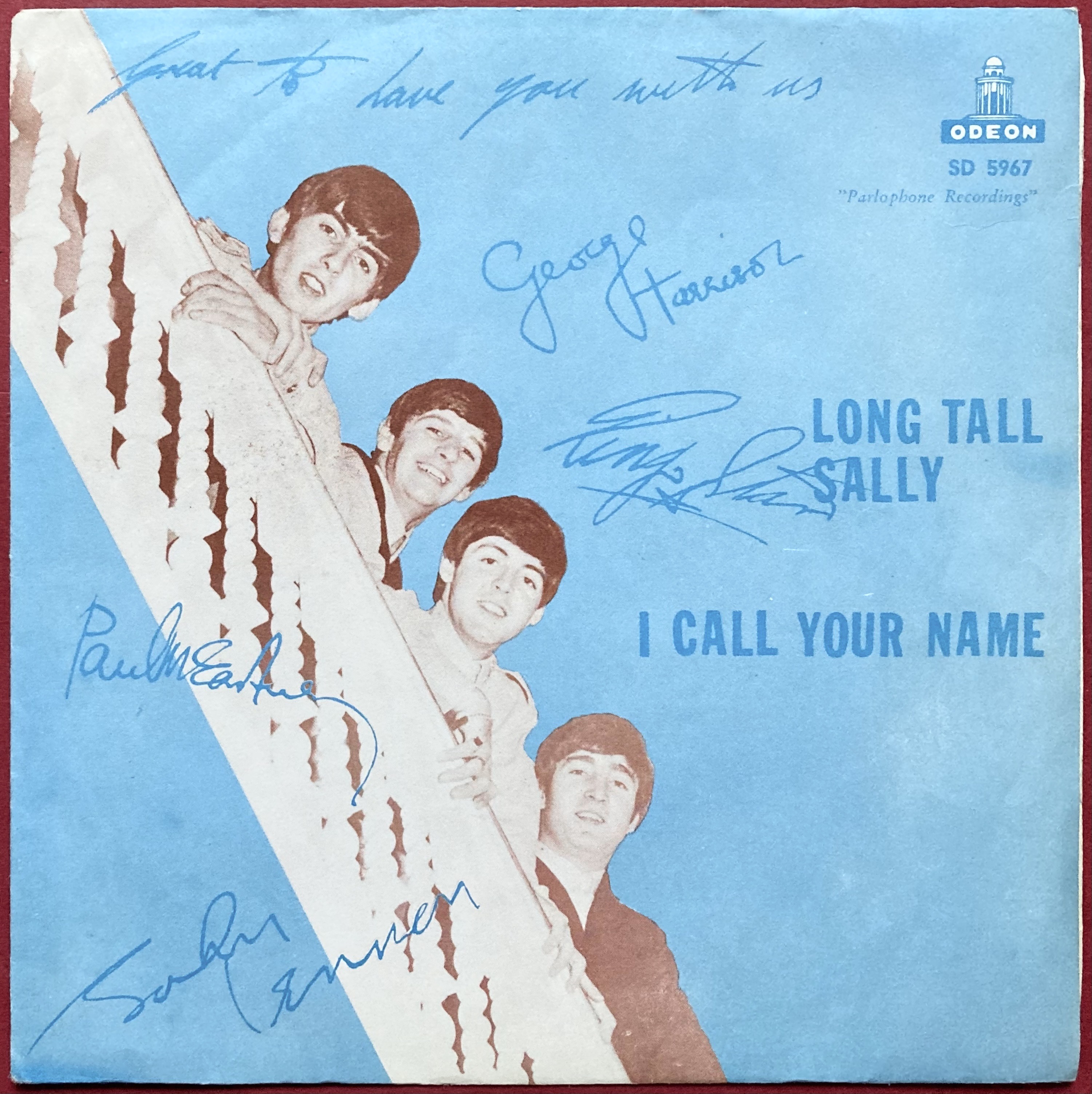 BEATLES - Long tall Sally 7" Maroon Swe PS 1964