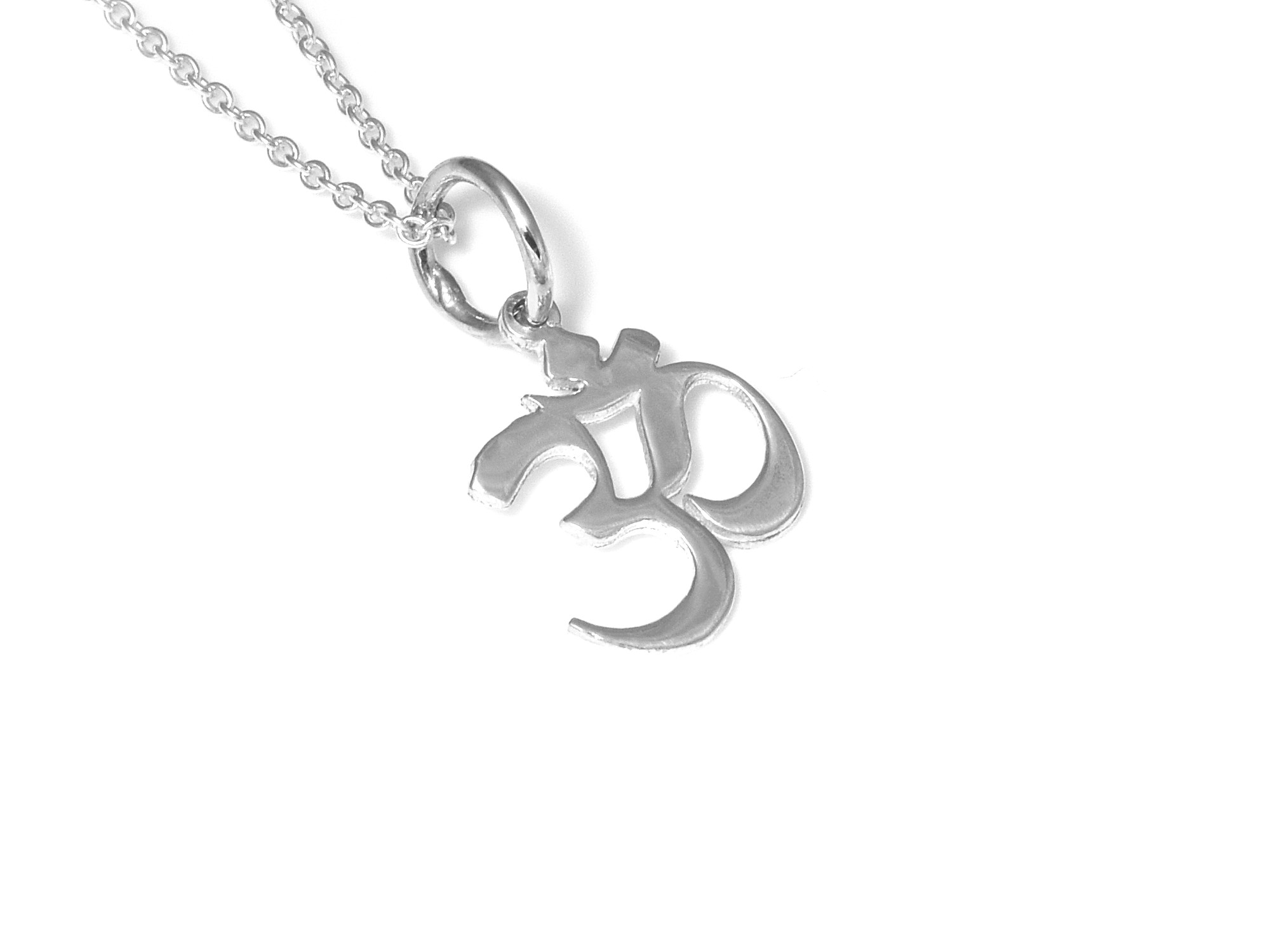 Aum Halsband i Äkta 925 Silver, Meditation Hänge, Andlig Harmoni Accessoar, Ohm Smycke