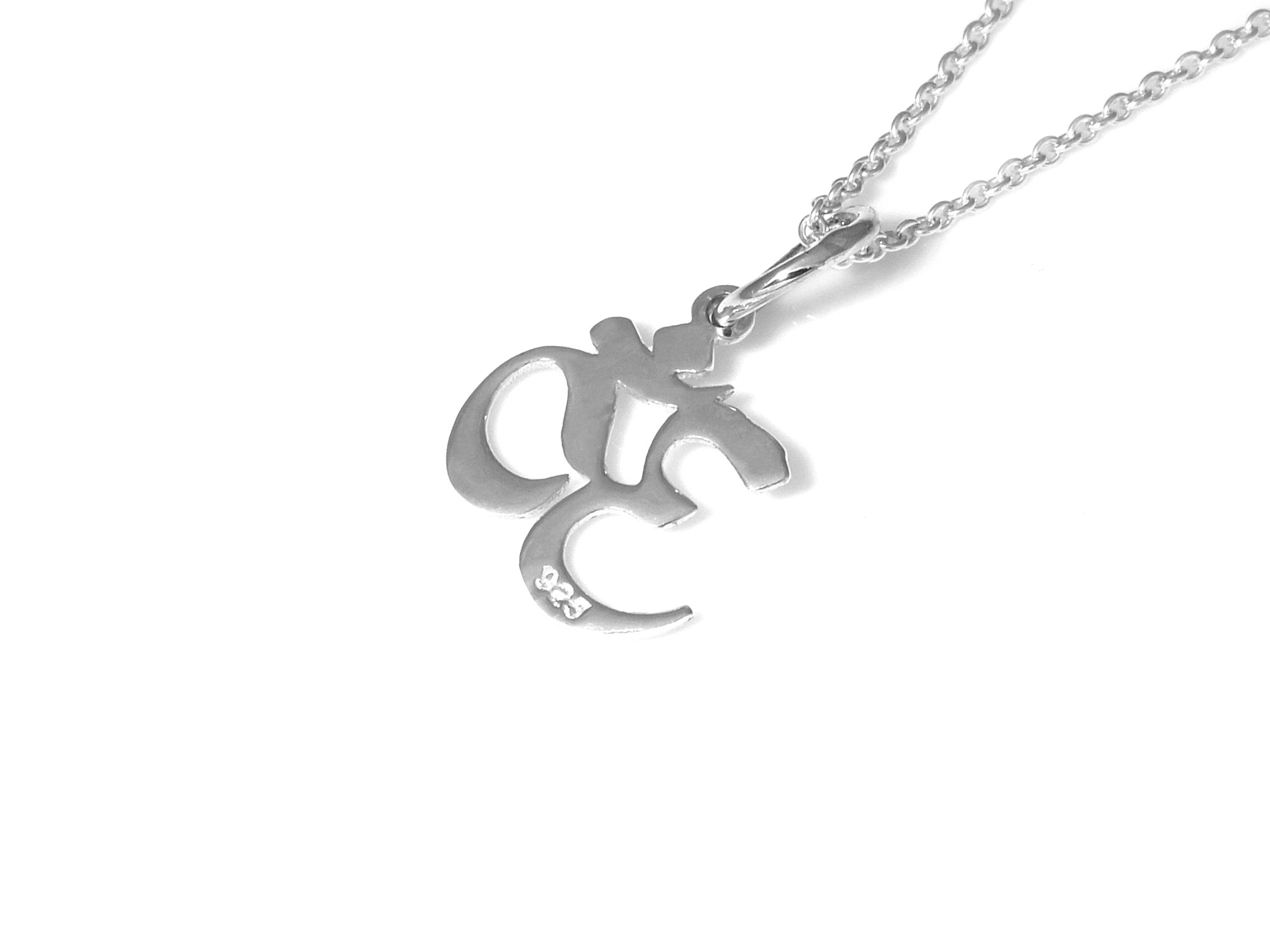 Aum Halsband i Äkta 925 Silver, Meditation Hänge, Andlig Harmoni Accessoar, Ohm Smycke - 3