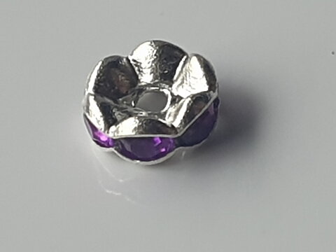 Mörklila strassrondell 6 mm 5 St.