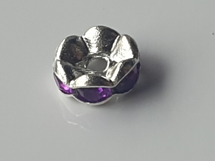 Mörklila strassrondell 6 mm 5 St.