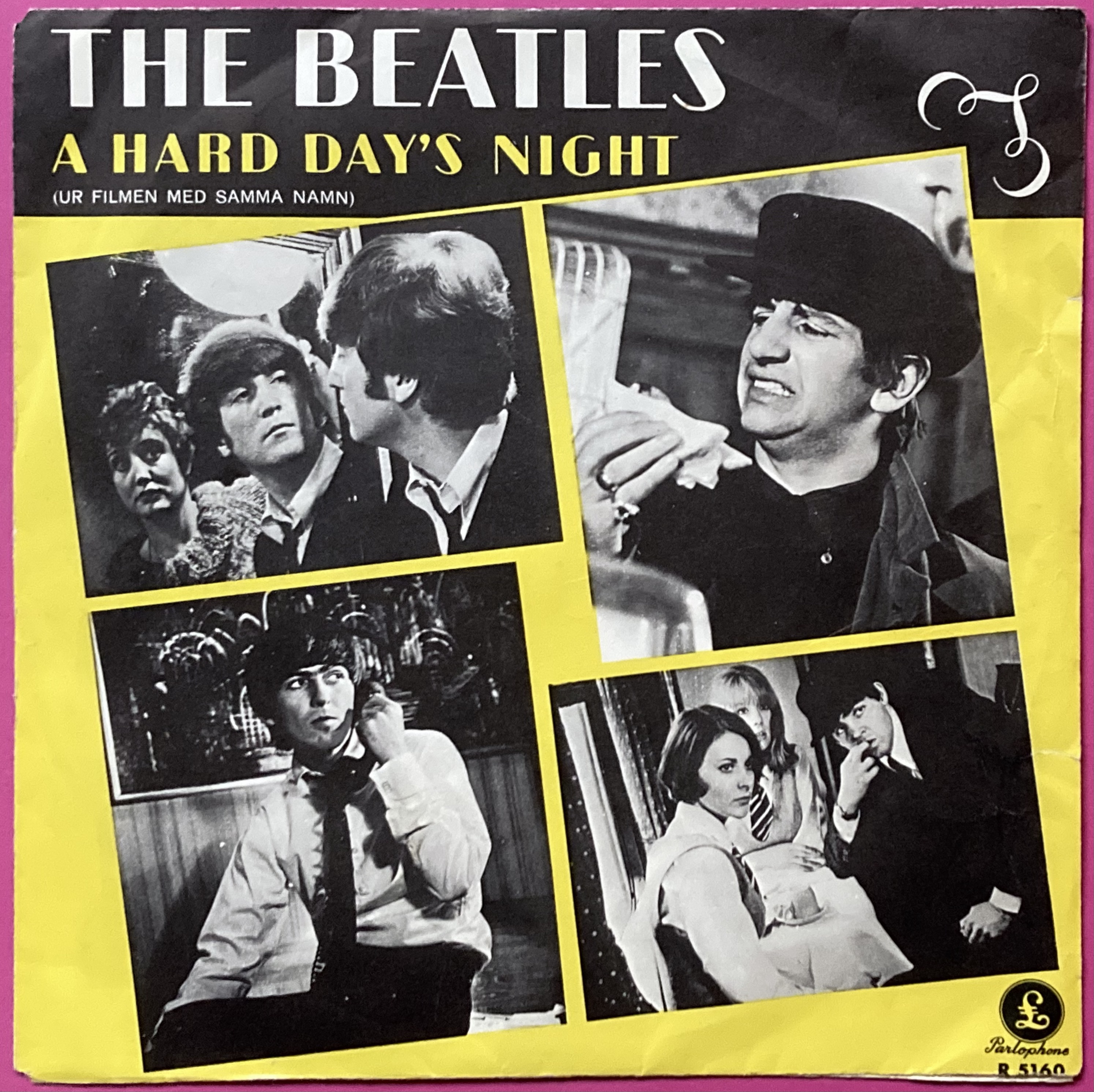 BEATLES - A hard day´s night 7" YELLOW Swe PS 1964