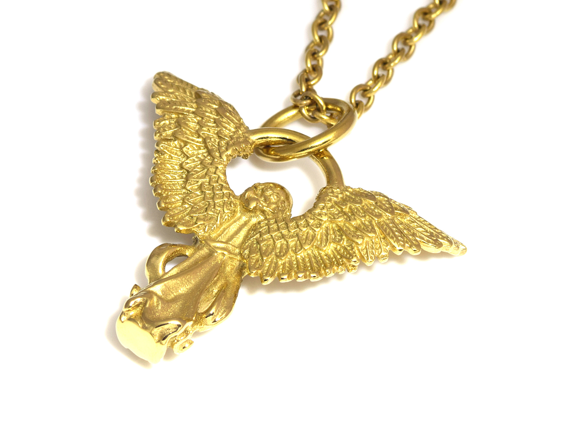Guld Ängel Halsband i Rostfritt Stål, Gyllene Dop och Konfirmation Hänge, Änglasmycke - 3