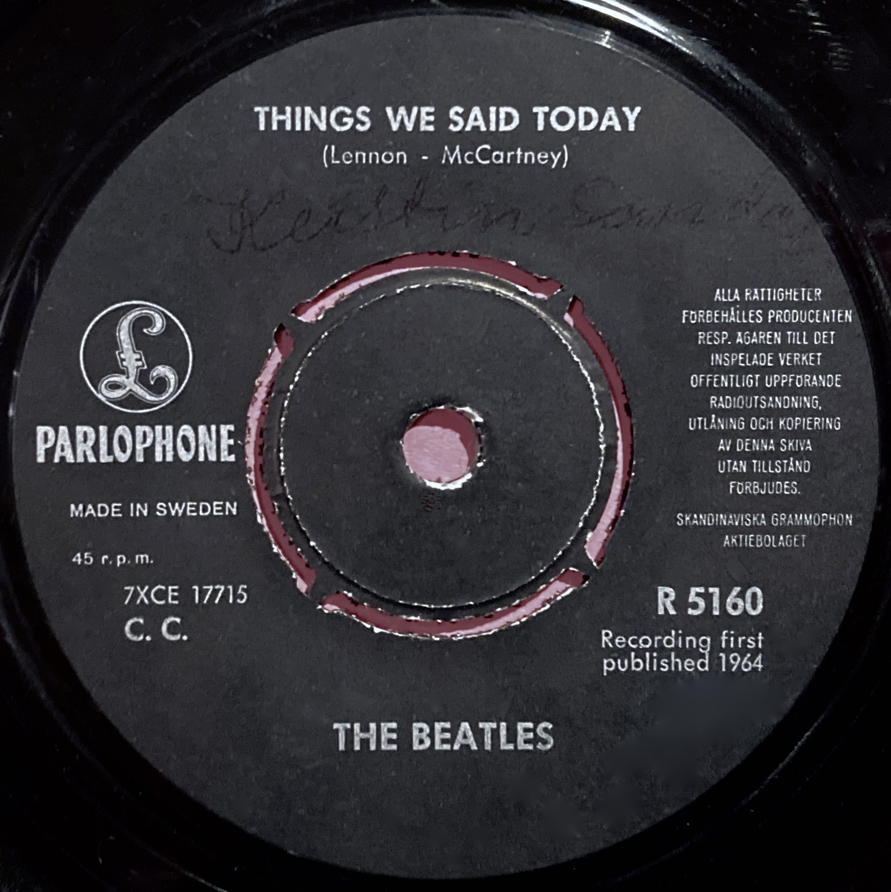 BEATLES - A hard day´s night 7" RED Swe PS 1964 - 4