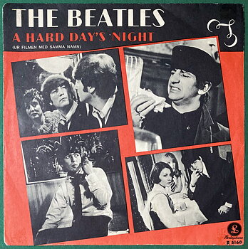 BEATLES - A hard day´s night 7" RED Swe PS 1964