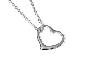 Hjärta Halsband i Äkta 925 Silver, Kärleksgåva Hänge, Kärlekssymbol Accessoar, Kärlek Smycke