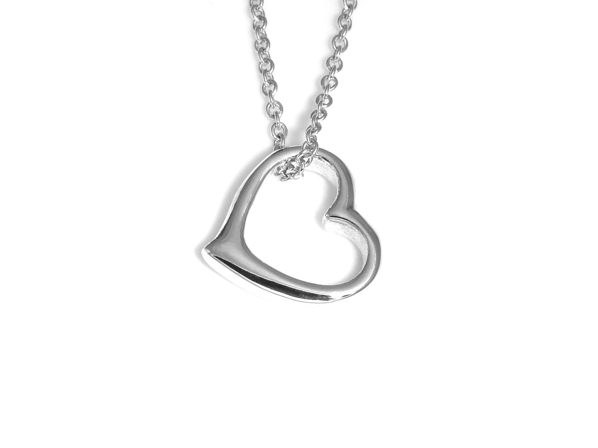 Hjärta Halsband i Äkta 925 Silver, Kärleksgåva Hänge, Kärlekssymbol Accessoar, Kärlek Smycke - 2