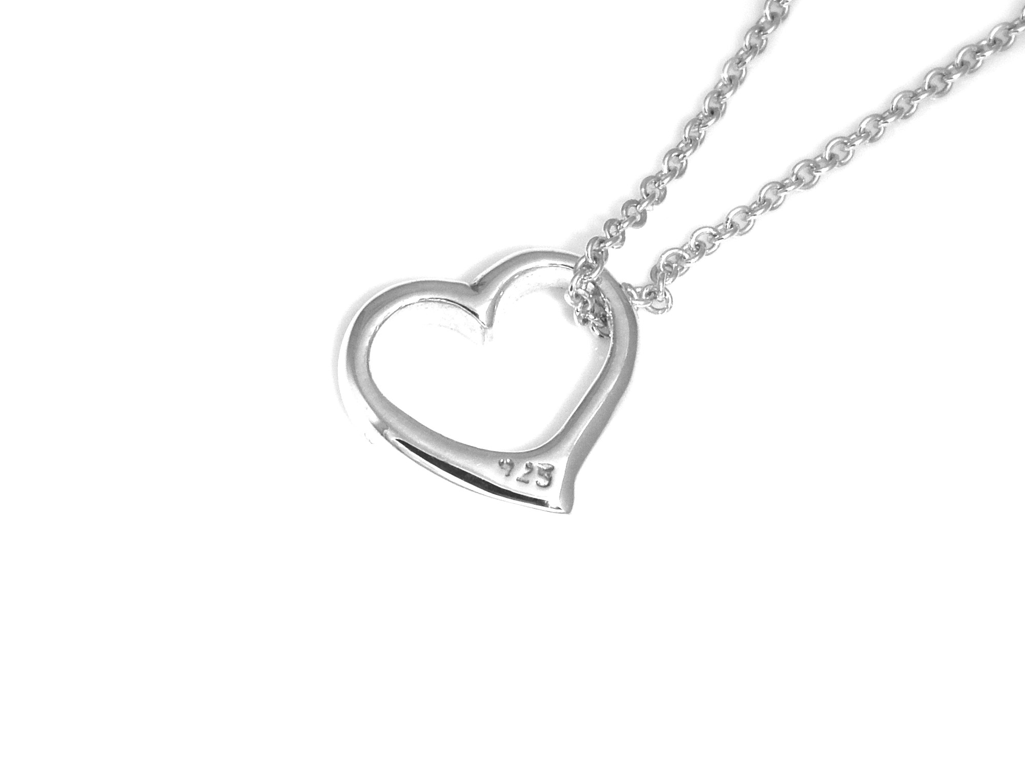 Hjärta Halsband i Äkta 925 Silver, Kärleksgåva Hänge, Kärlekssymbol Accessoar, Kärlek Smycke - 3