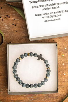 Armband kula – blå (med ask)