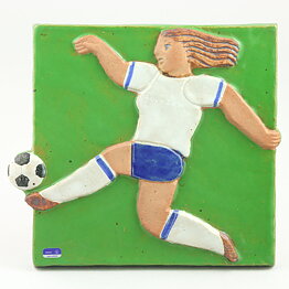Lisa Larson (Damfotboll 1979) Wall Plaque with Soccer Player 22 cm