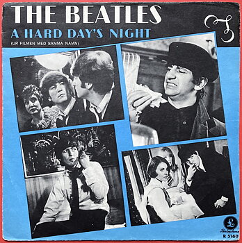 BEATLES - A hard day´s night 7" BLUE Swe PS 1964