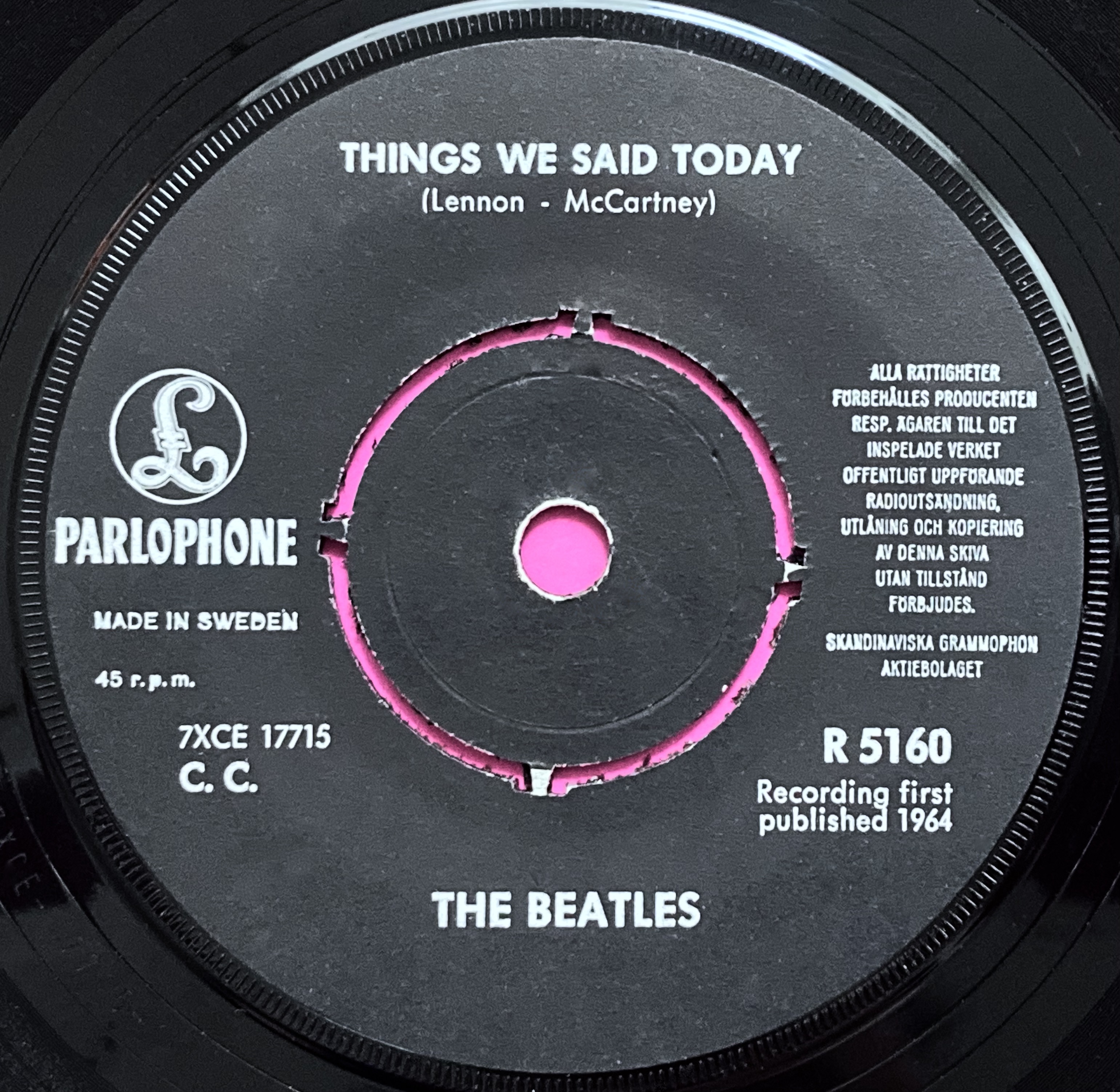 BEATLES - A hard day´s night 7" Orange Swe PS 1964 - 4