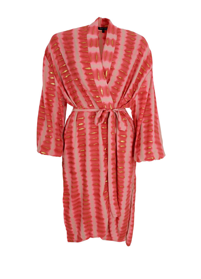 Black Colour-  Luna Long Kimono Glow Berry - 2