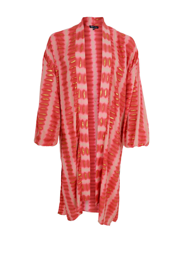 Black Colour-  Luna Long Kimono Glow Berry - 4