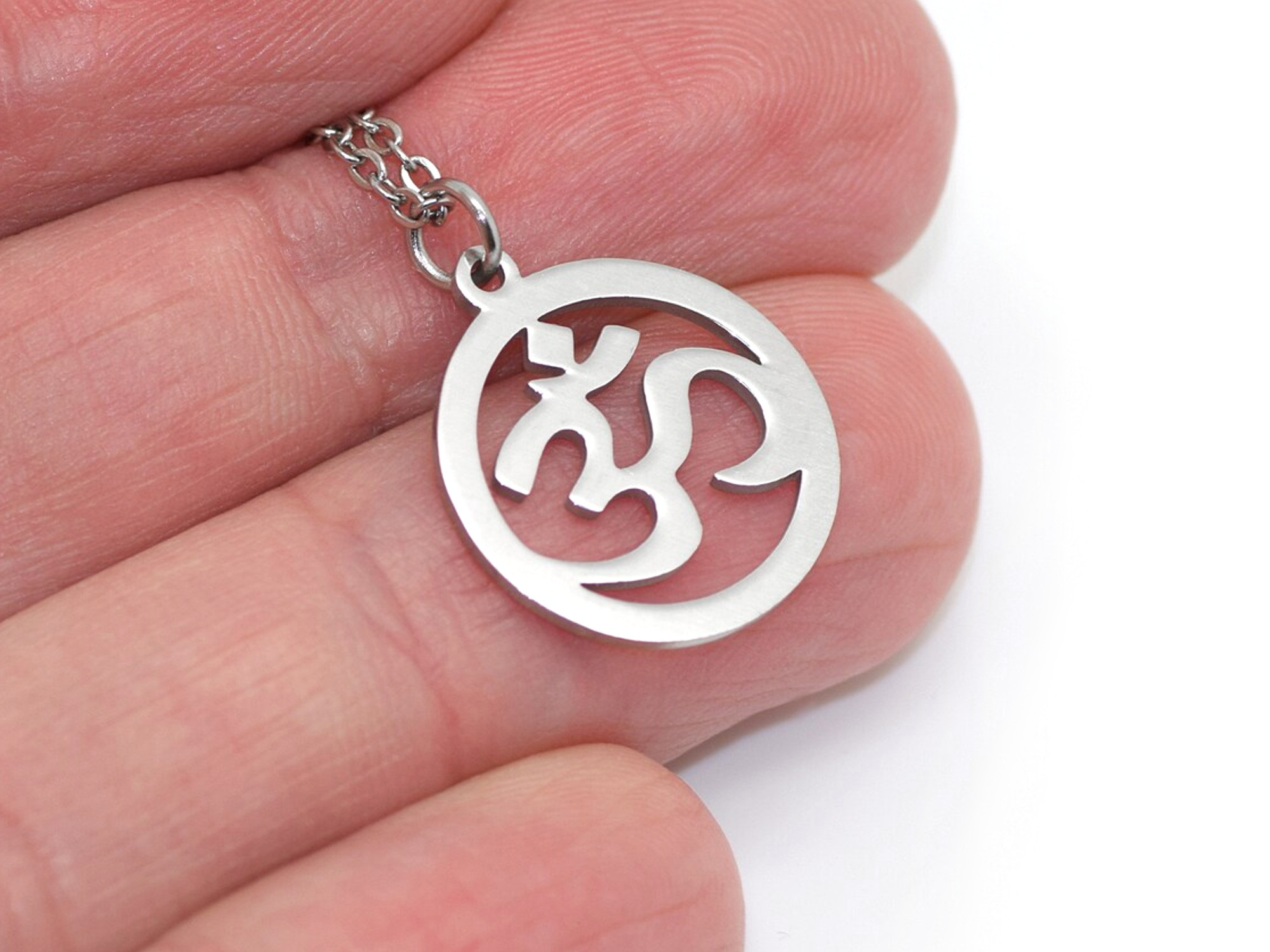 Aum Halsband i Rostfritt Stål, Det Gudomliga och Hela Universum Symbol Hänge, Ohm Smycke - 3