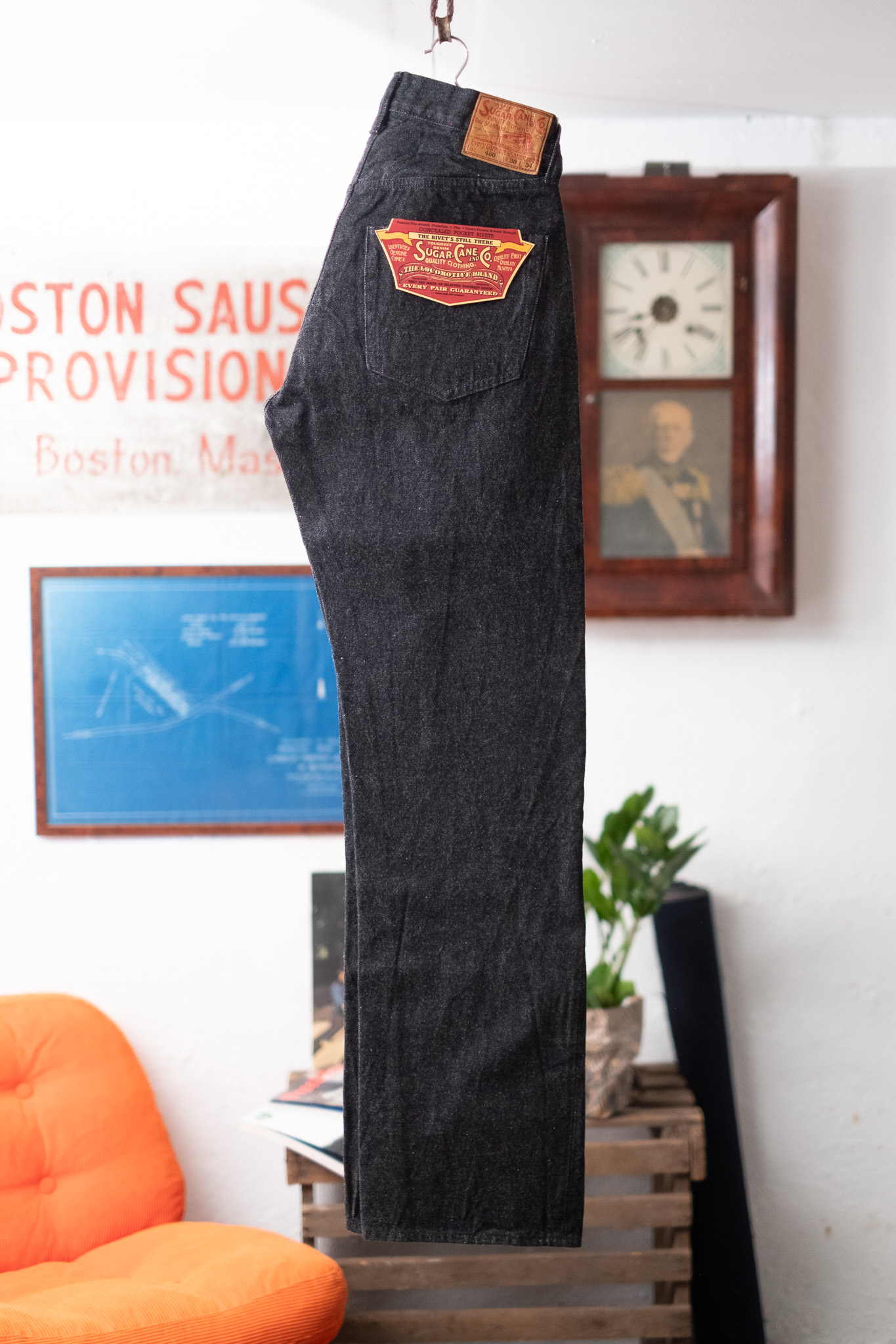 Sugar Cane - SC42460 Black Denim 1947 Model 14.25 oz
