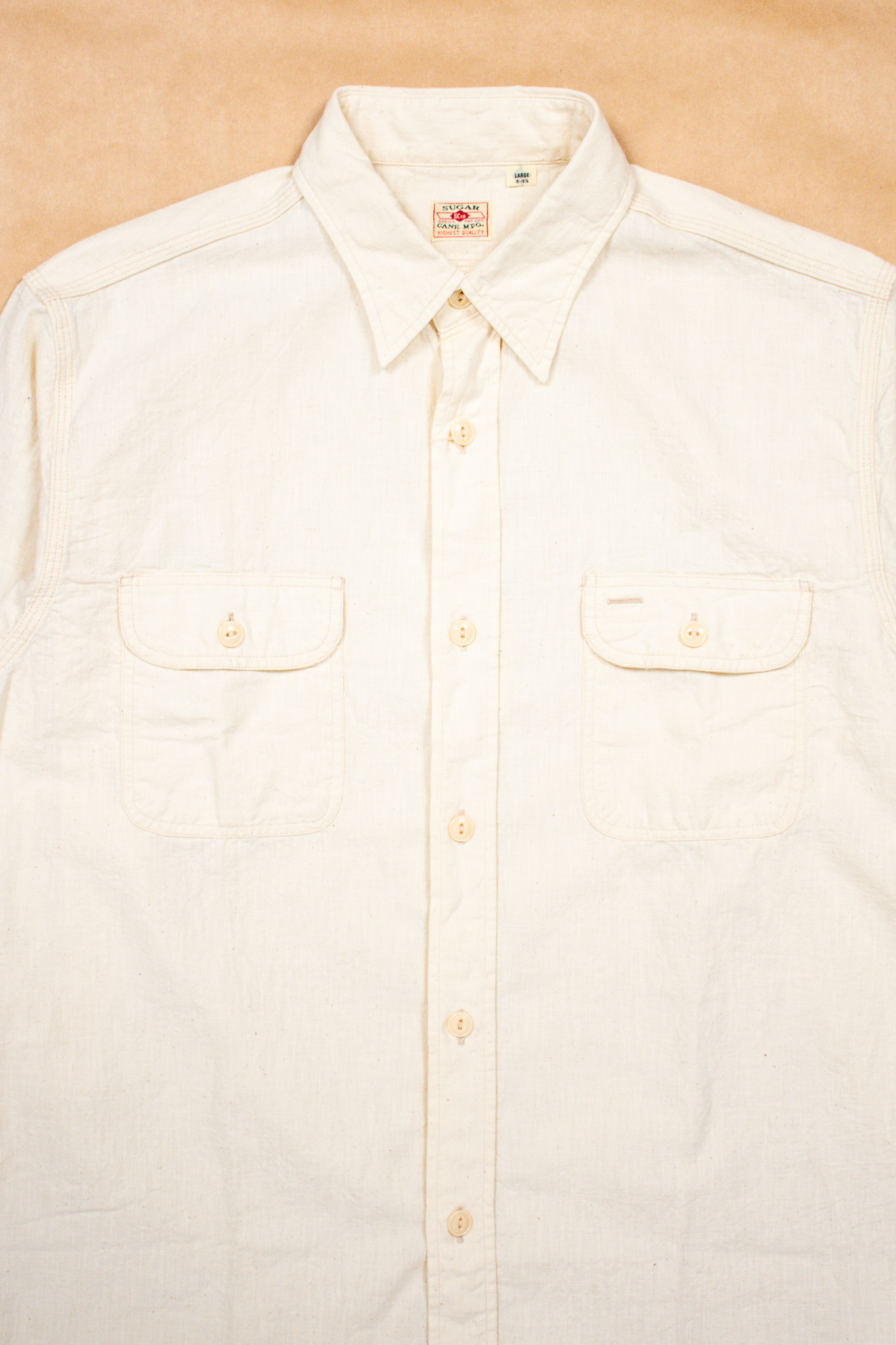 Sugar Cane - SC27851 Chambray Work Shirt White - Göteborg