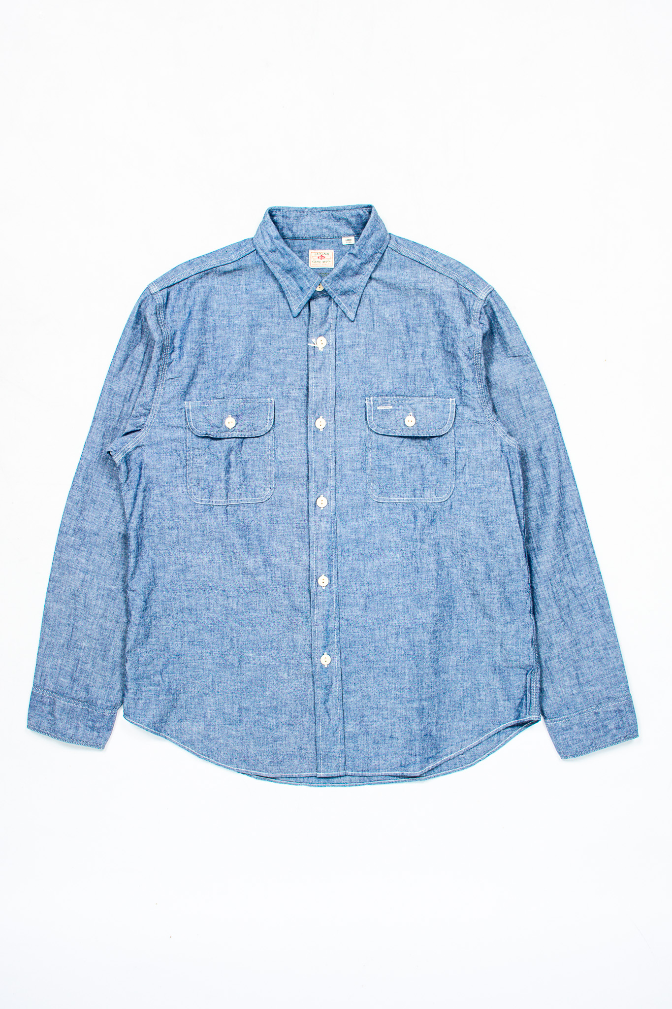 Sugar Cane - SC27850 Chambray Work Shirt Blue - 2