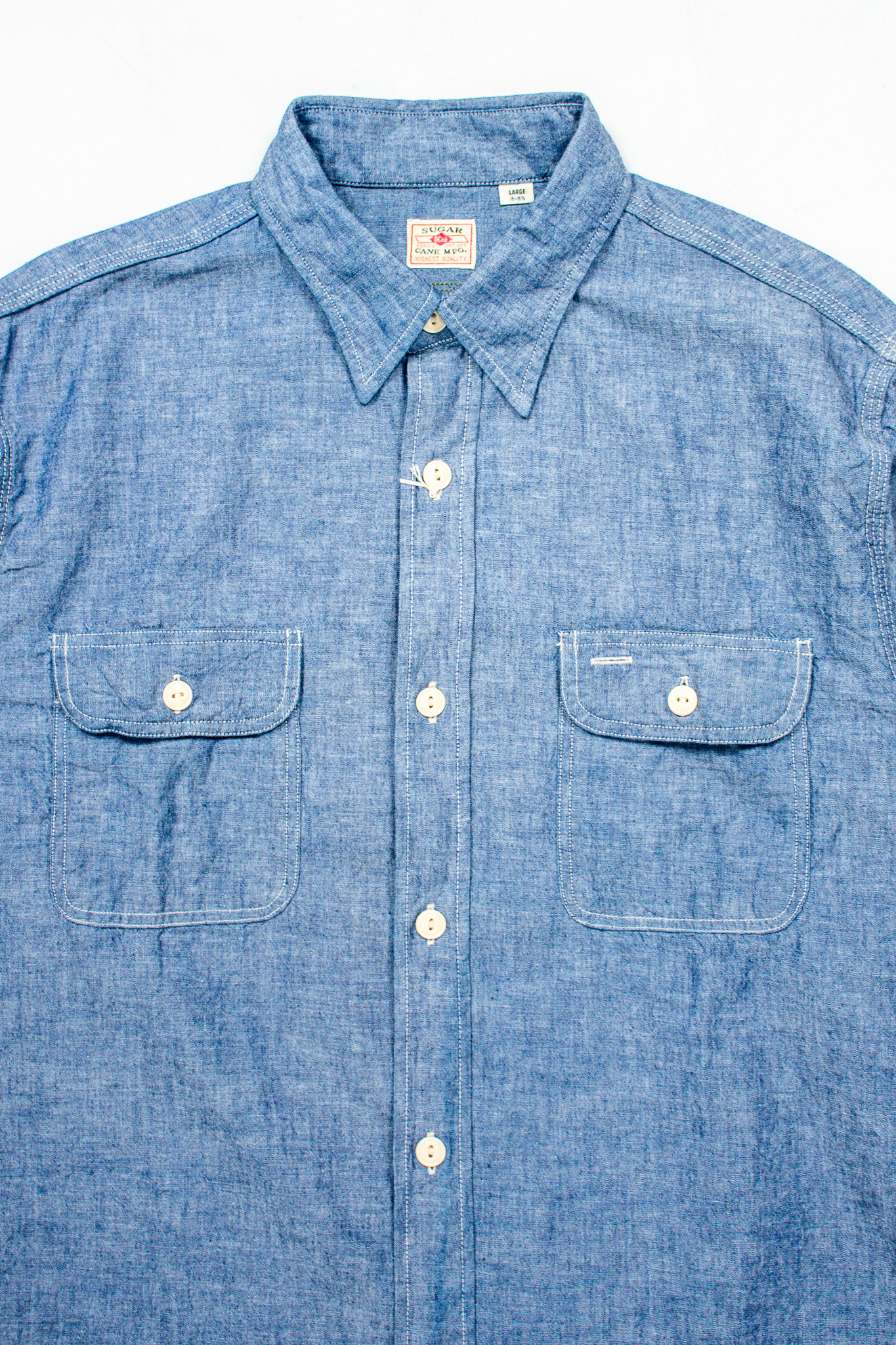 Sugar Cane - SC27850 Chambray Work Shirt Blue - 3