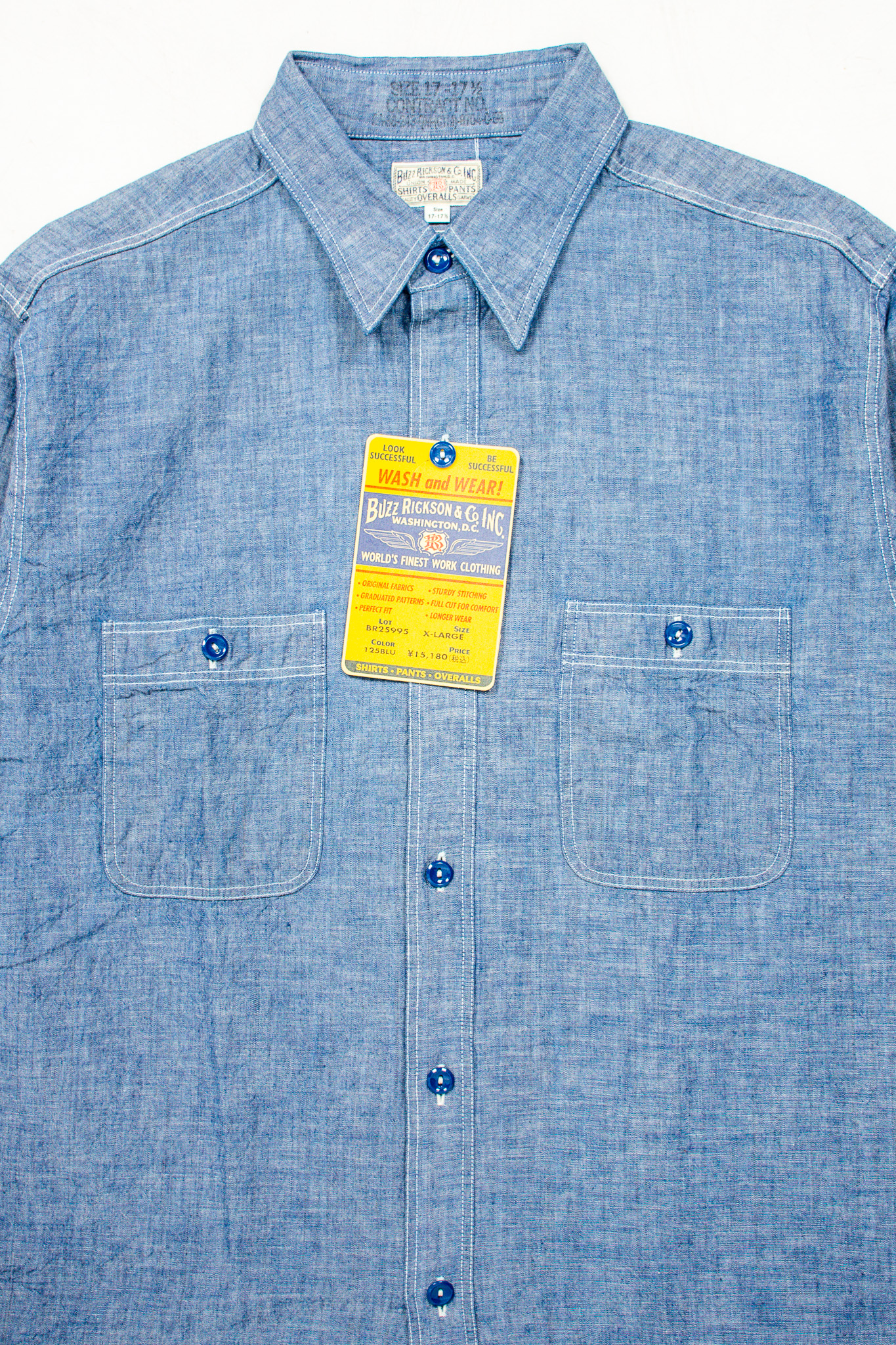 Buzz Rickson’s - Chambray Work Shirt Blue - 3