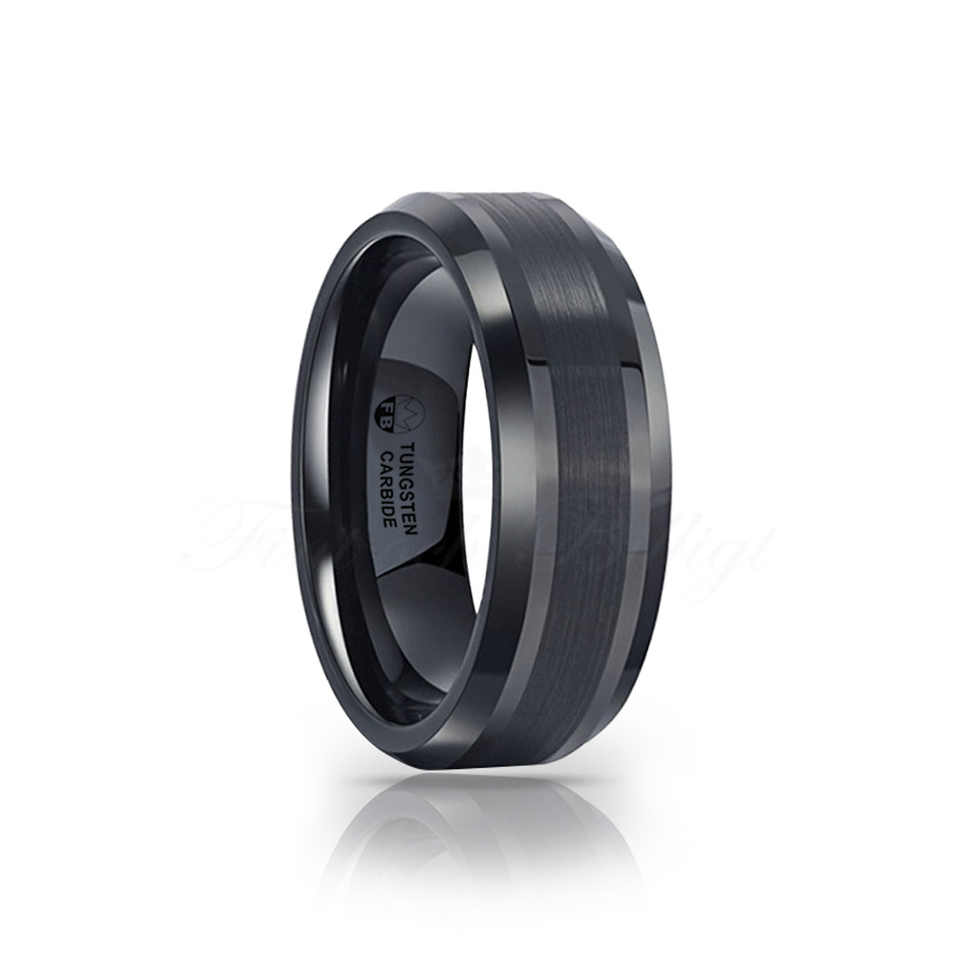Engagement Rings FB1000 Black - Tungsten Black AAA Zircon Mix - 5