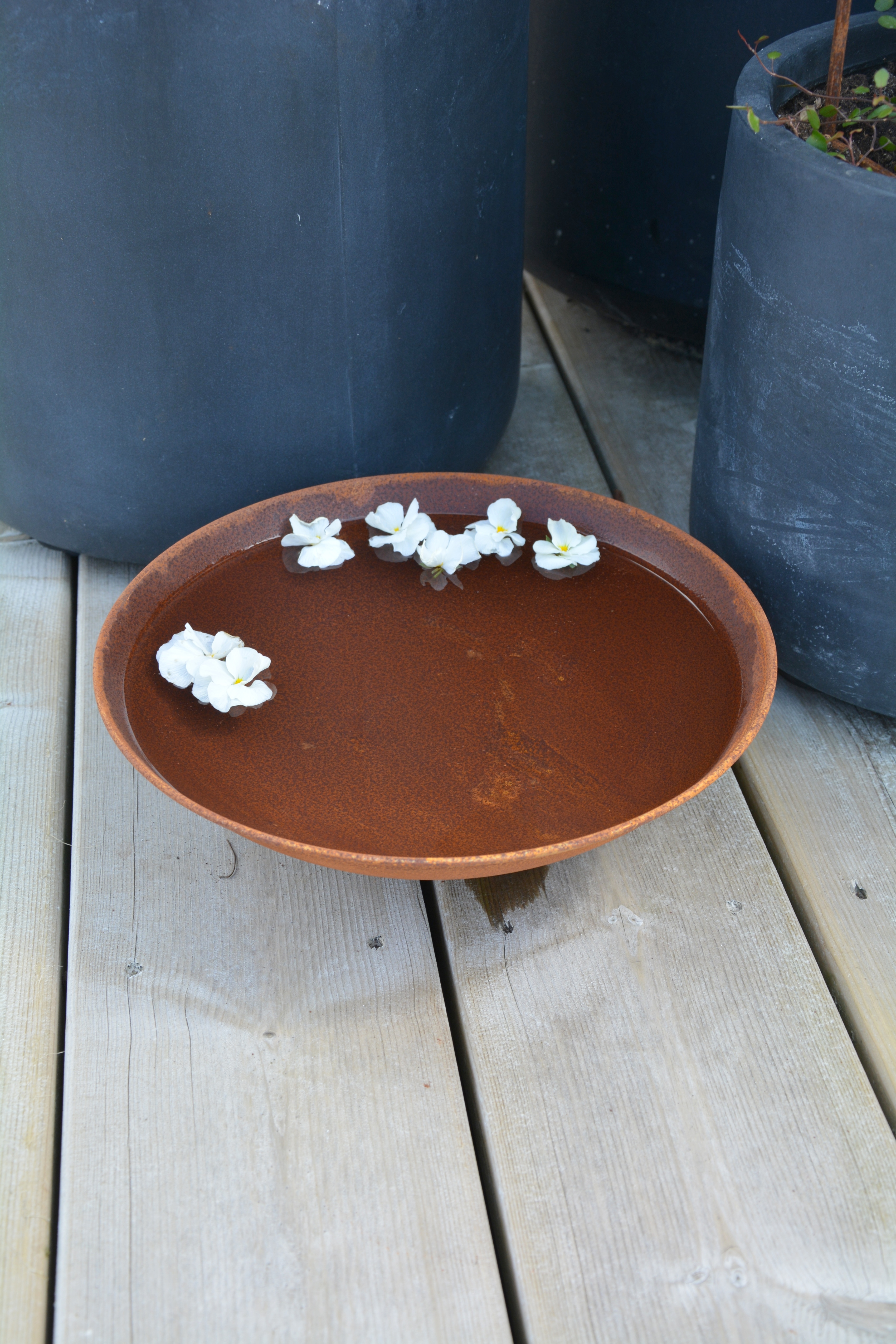 Rostig skål / fat med kulfötter 28 cm - 5