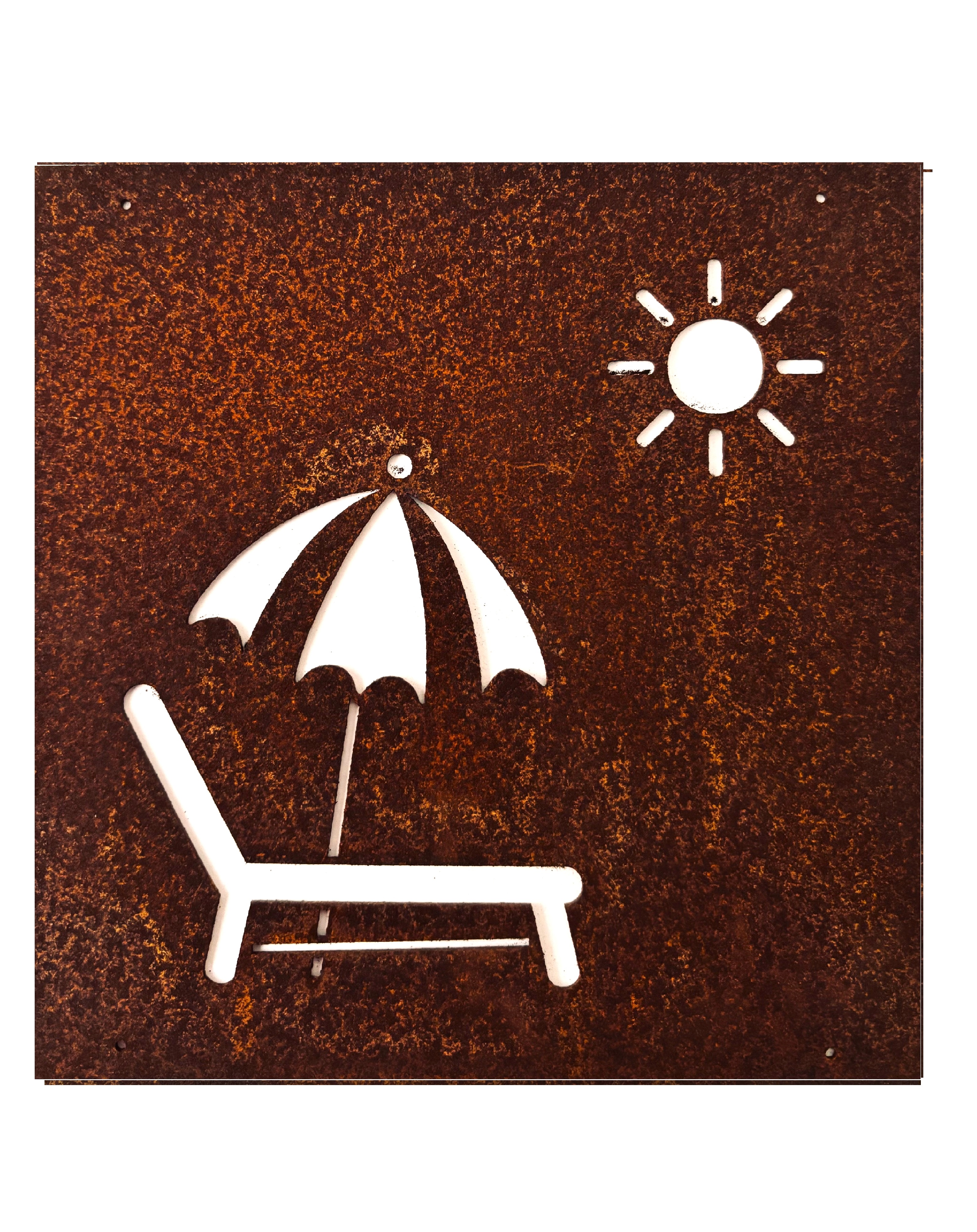 Rostig skylt till armeringsnät SEMESTER 14 cm