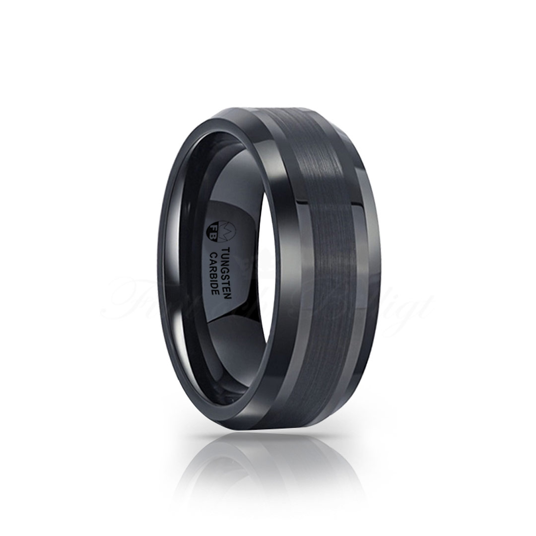 Förlovningsring Tungsten Svart Rosa AAA Zircon diamanter FB1000 Black Pink 8mm Lyxiga ringar  Fint och Billigt Var Design