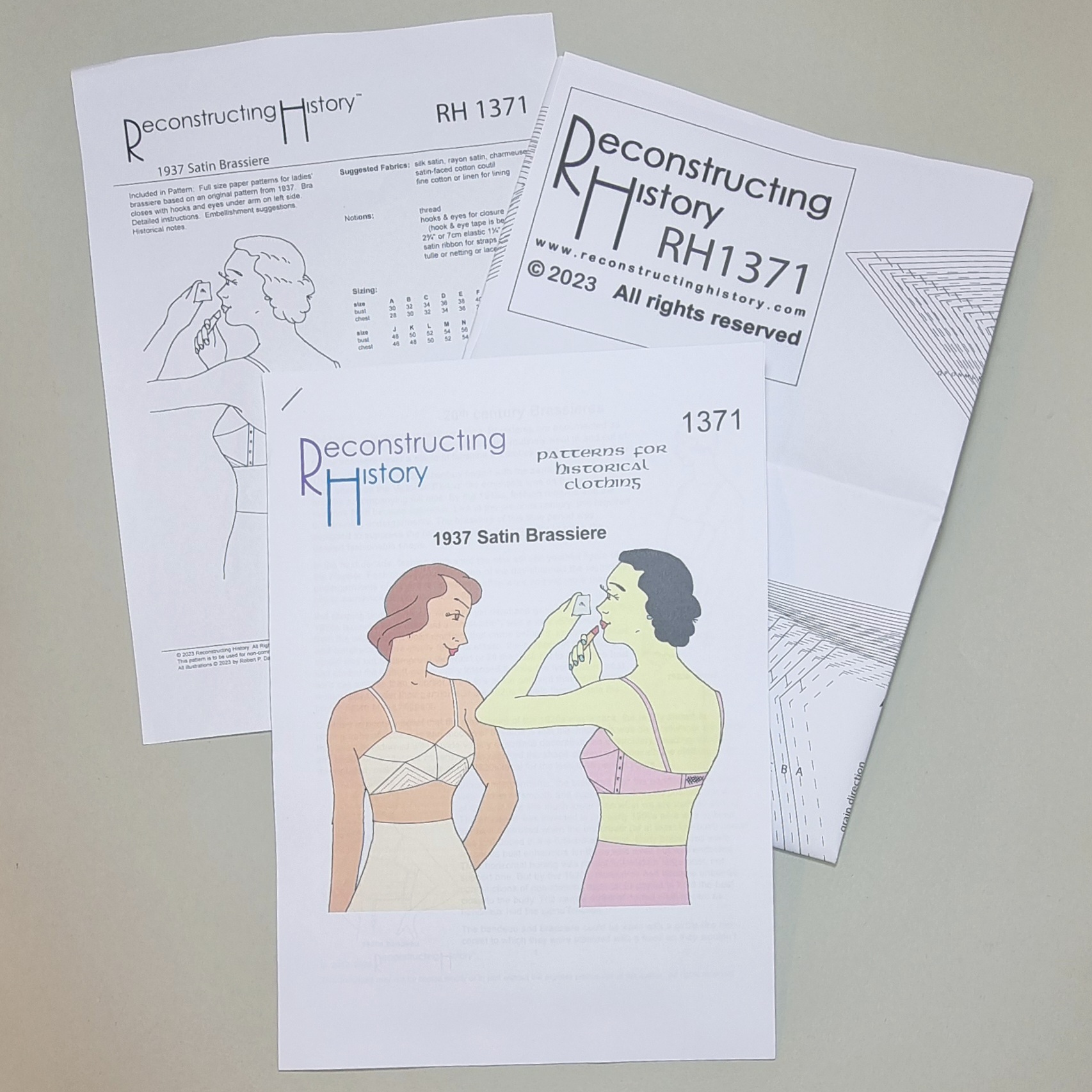 RH1371 - 1930s bra sewing pattern