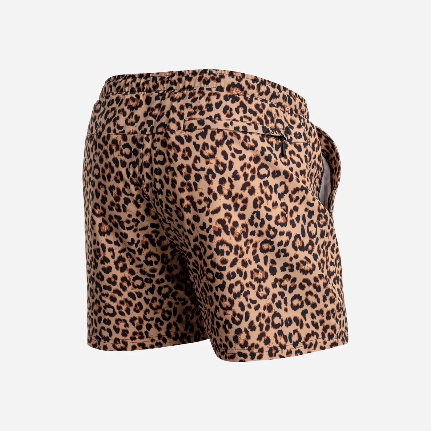 AGUA VOLLEY 2N1 SWIM SHORT - 5" LEOPARD PRINT-TAN - 2
