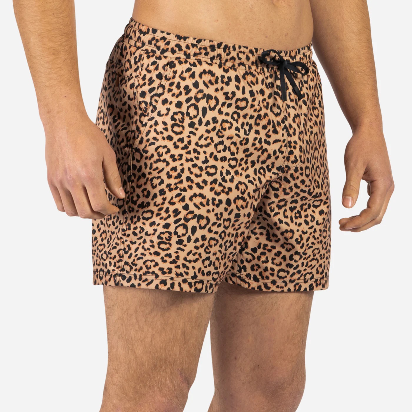 AGUA VOLLEY 2N1 SWIM SHORT - 5" LEOPARD PRINT-TAN - 3