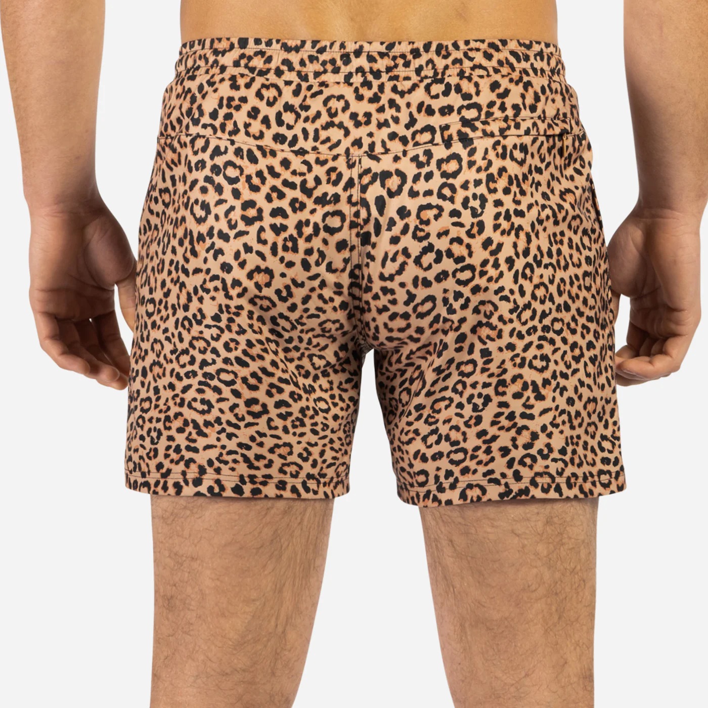 AGUA VOLLEY 2N1 SWIM SHORT - 5" LEOPARD PRINT-TAN - 4