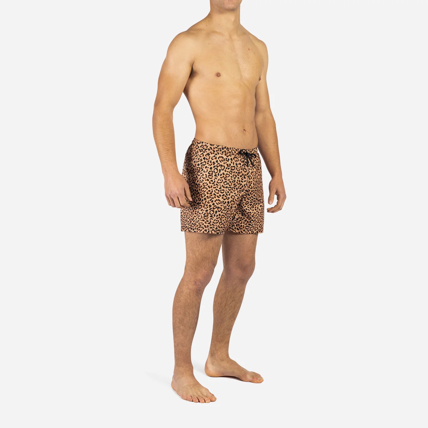 AGUA VOLLEY 2N1 SWIM SHORT - 5" LEOPARD PRINT-TAN - 5