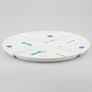 Stig Lindberg (Pynta 1962) Four Quarter Circle Dishes With Colorful Decor 17 cm