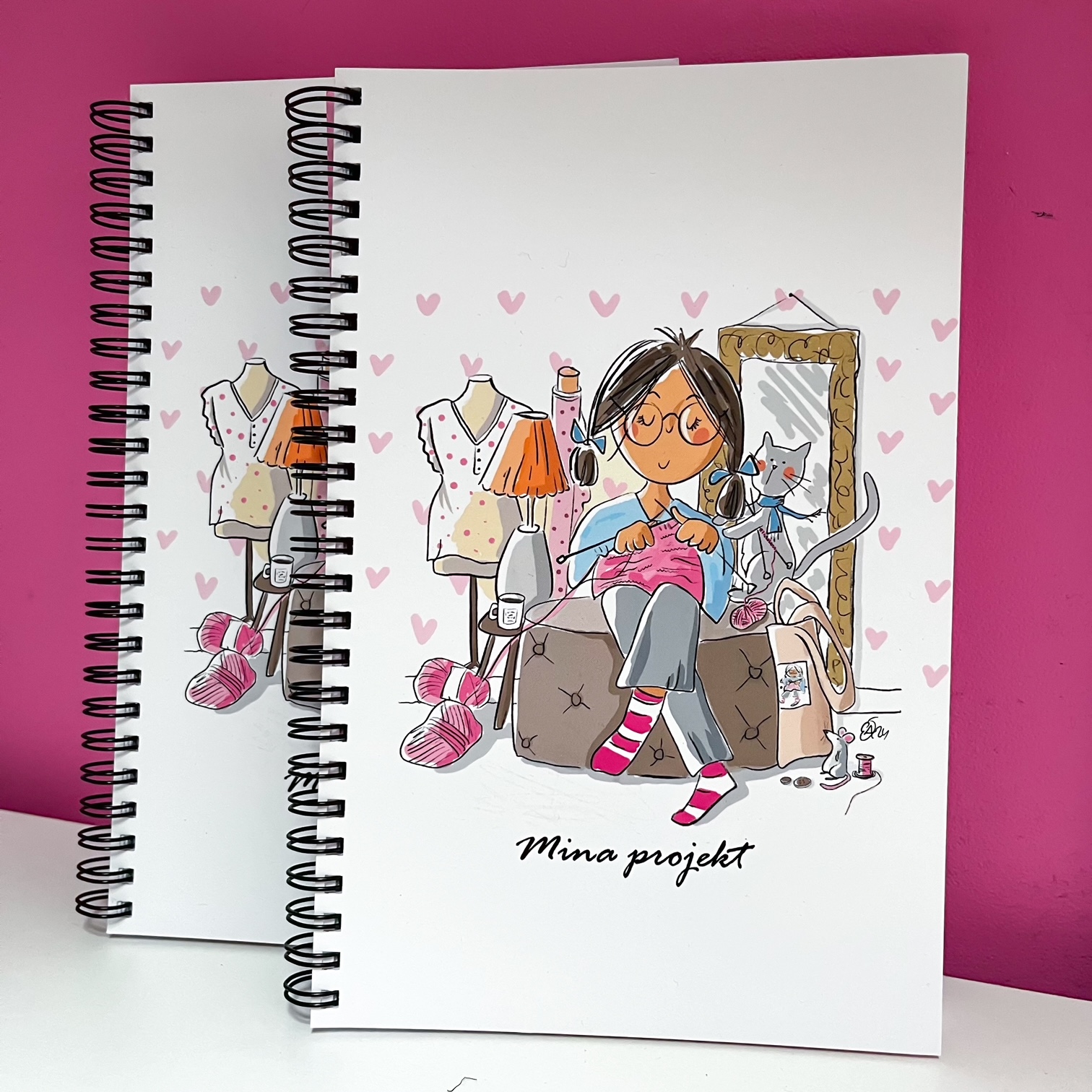 I lager igen! Spiralblock A5 Mina projekt, Pysseltant stickar
