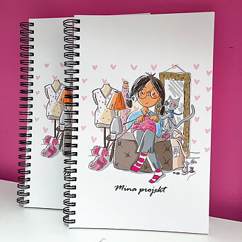 I lager igen! Spiralblock A5 Mina projekt, Pysseltant stickar