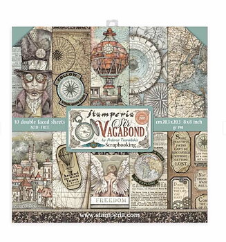 Stamperia Paper Pad 8X8 - Sir Vagabond 