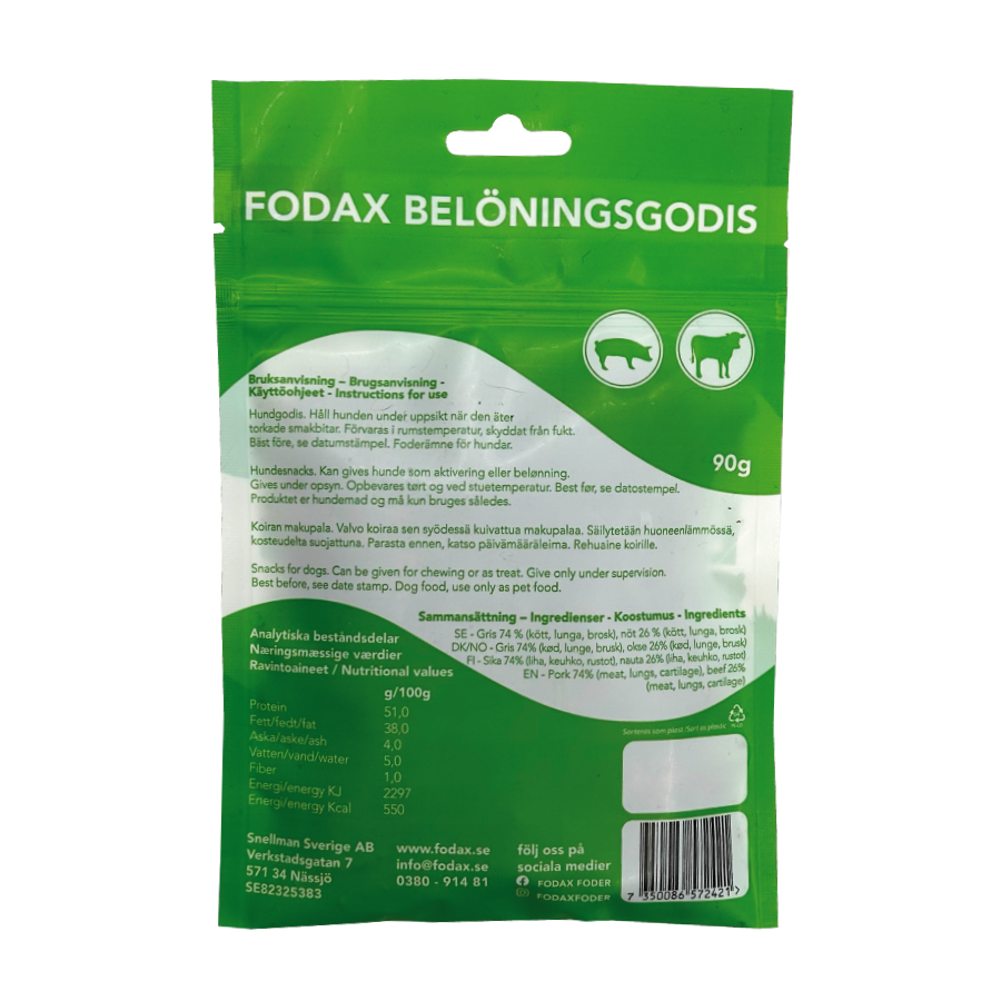 Fodax Belöning Hundgodis 90g - ´4 olika sorter - 5