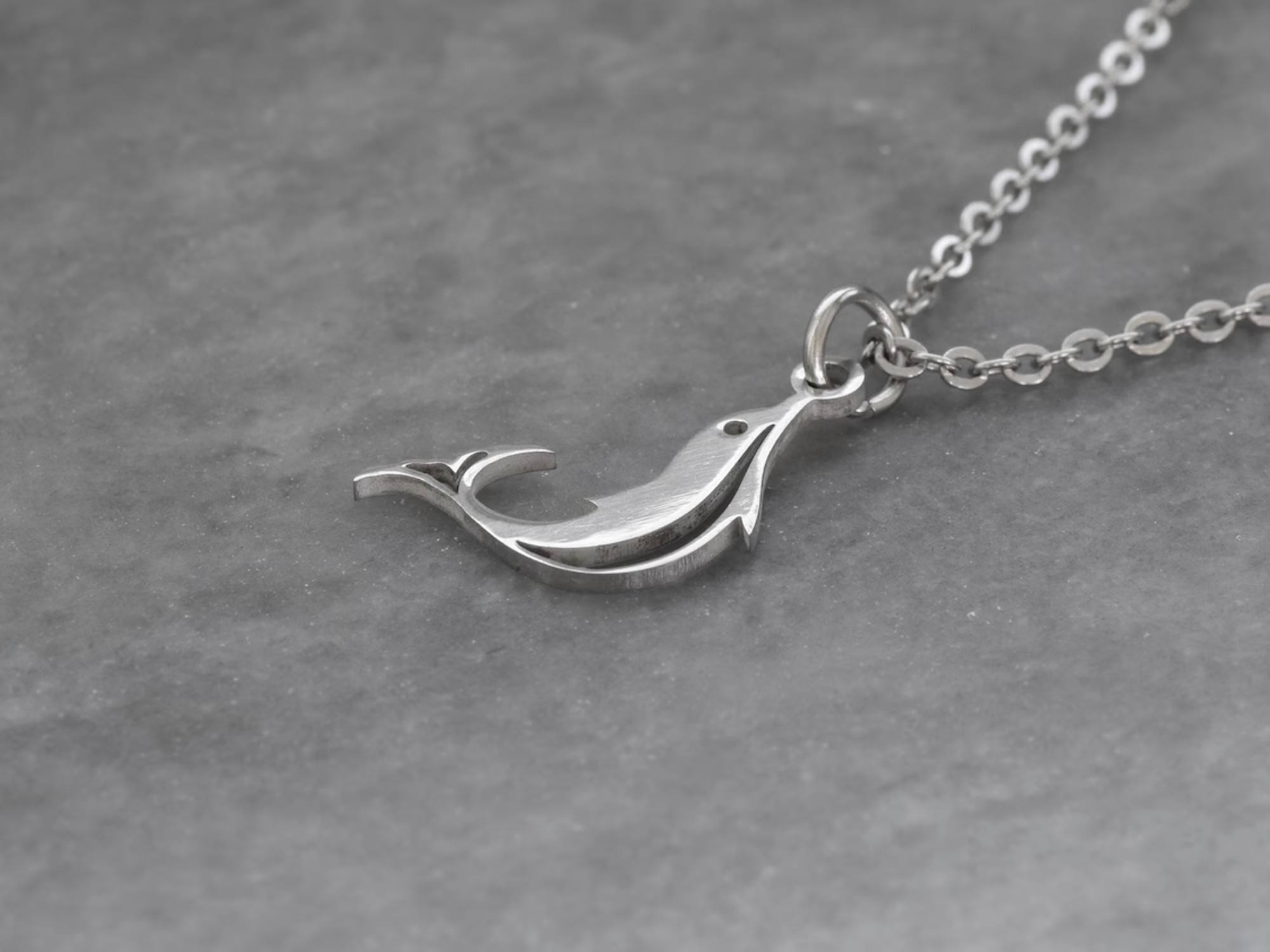 Delfin Halsband i Rostfritt Stål, Hav Hänge, Djur Accessoar, Havsdjur Smycke - 2