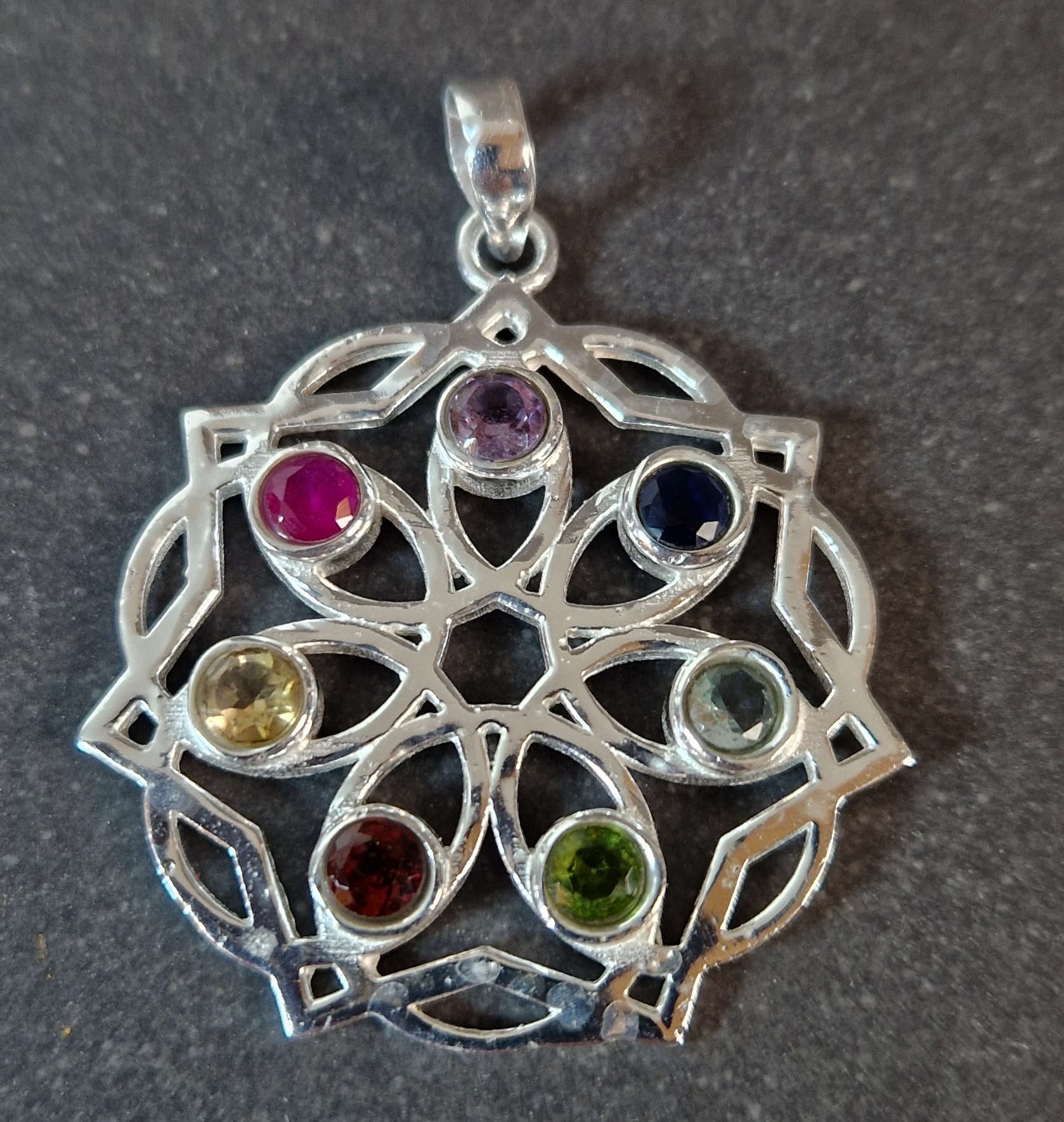 Chakra Blomma - Hänge i Silver - 2