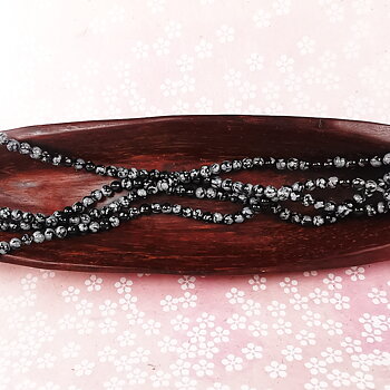 Snowflake obsidian 4mm halvädelsten
