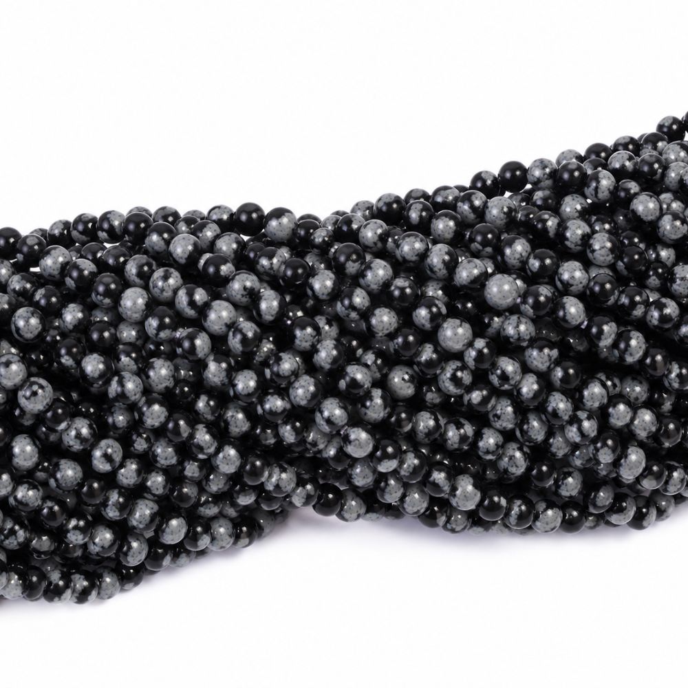Snöflingeobsidian 4 mm - 2