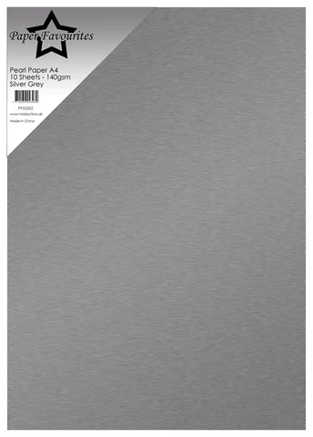 Paper Favourites 10-pack 140 g Pearl Paper "Silver Grey" 