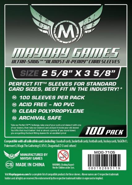 Ultra-Fit™ "Almost-A-Penny" Card Sleeves - 2.5 x 3.5" - 100 Pack