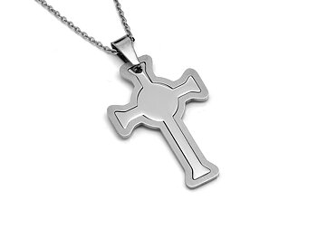 Keltiskt Kors Halsband i Rostfritt Stål, Religion Hänge, Enkelt Korssmycke