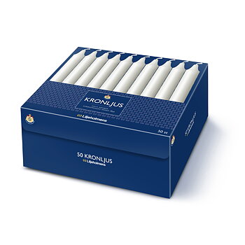 Kronljus 50-p Vit - med kvalitetsstämpel