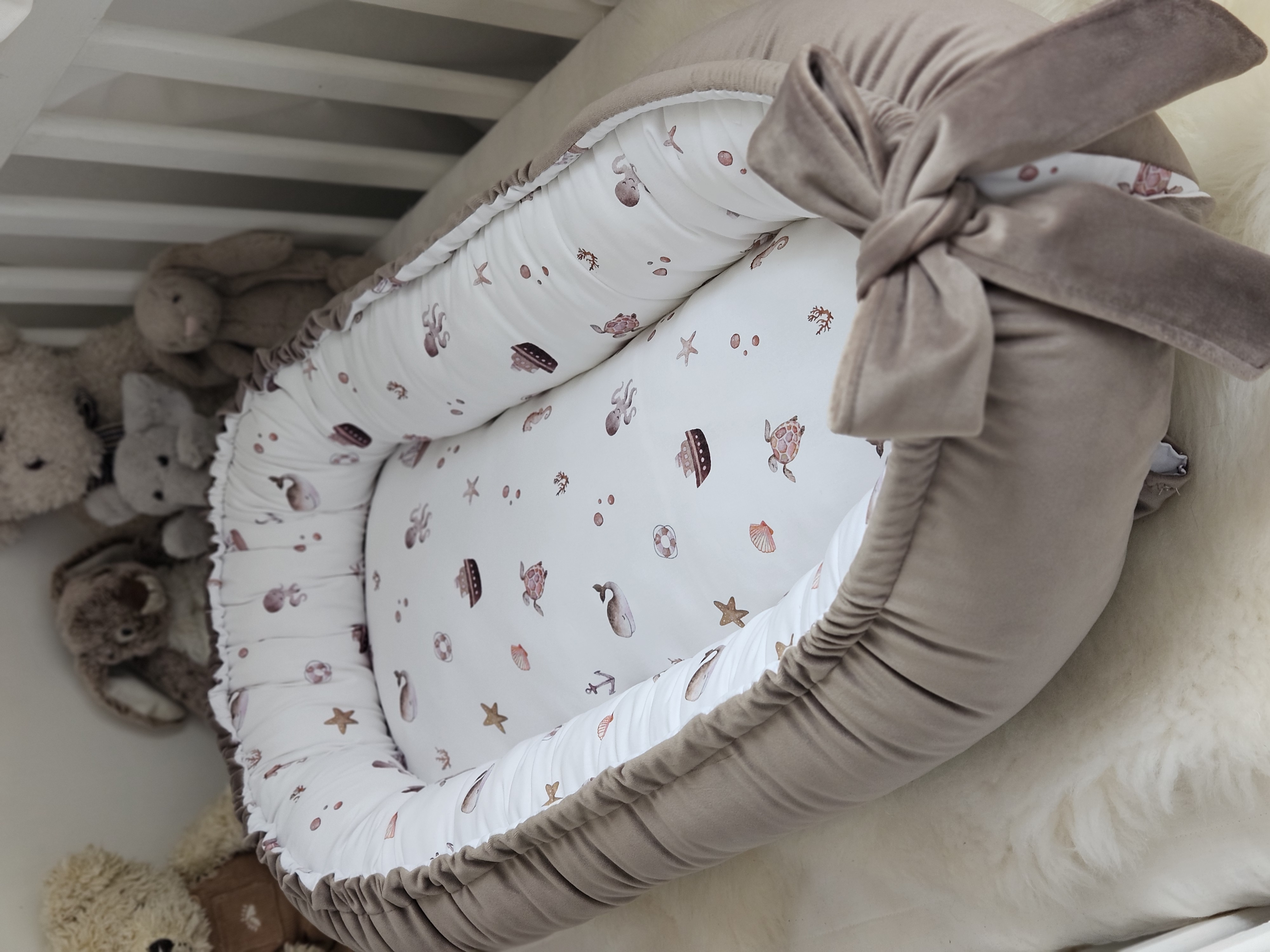 Babynest Bella gråbeige modell 725